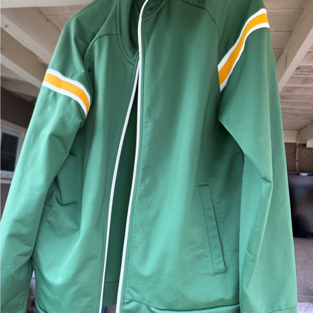GAP Green Jacket with Yellow Stripes